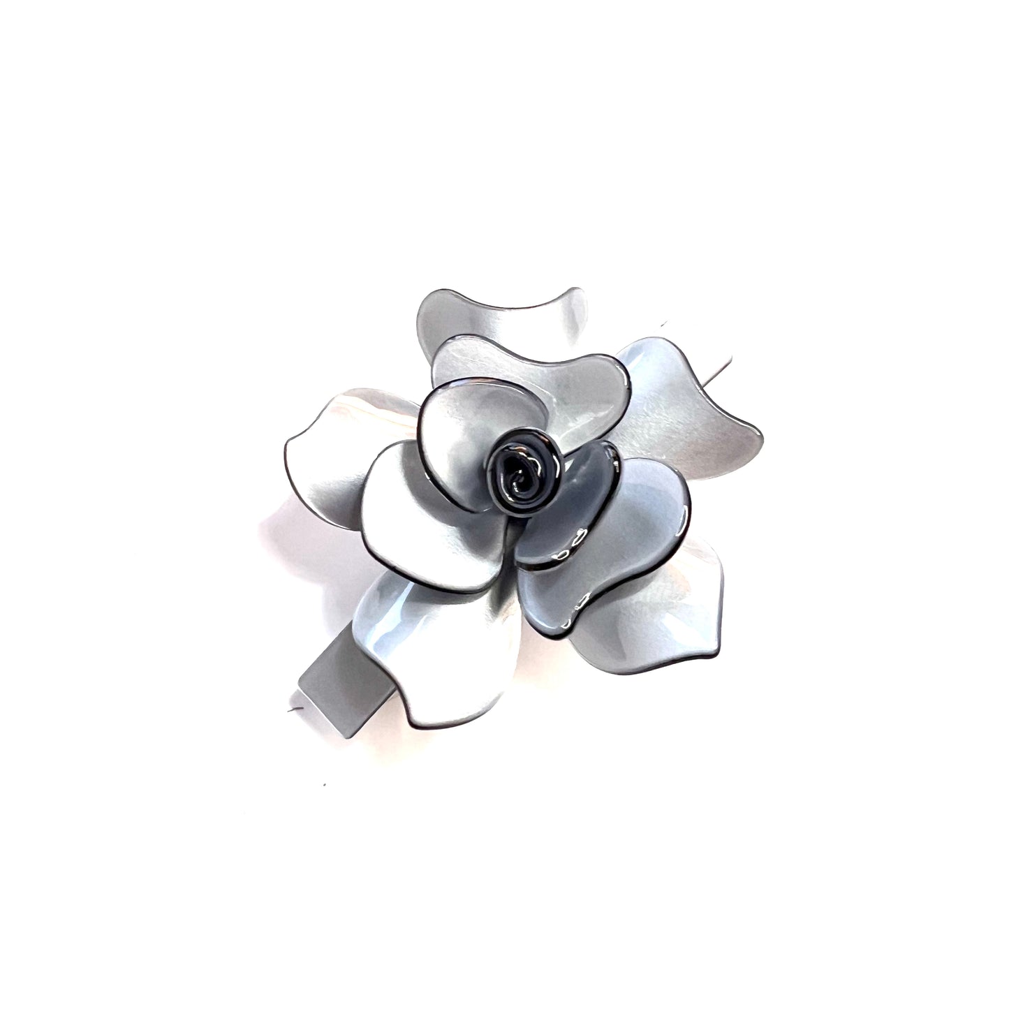 “Sophisticated Silver French Barrette for a Timeless Hair Accent.”