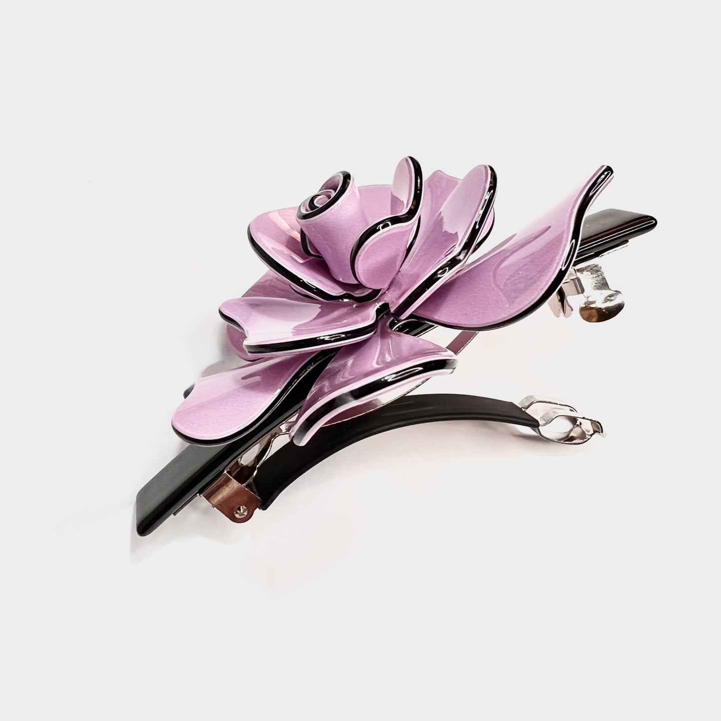 “Regal Purple French Barrette for an Elegant Hair Expression.”