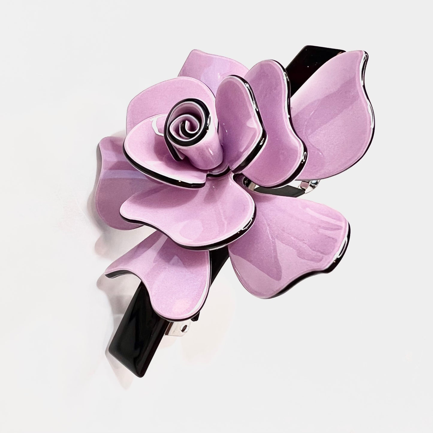 “Regal Purple French Barrette for an Elegant Hair Expression.”