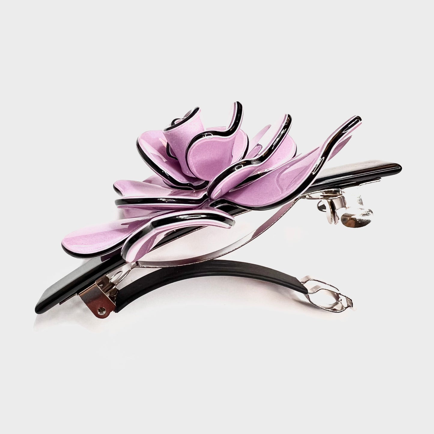 “Regal Purple French Barrette for an Elegant Hair Expression.”