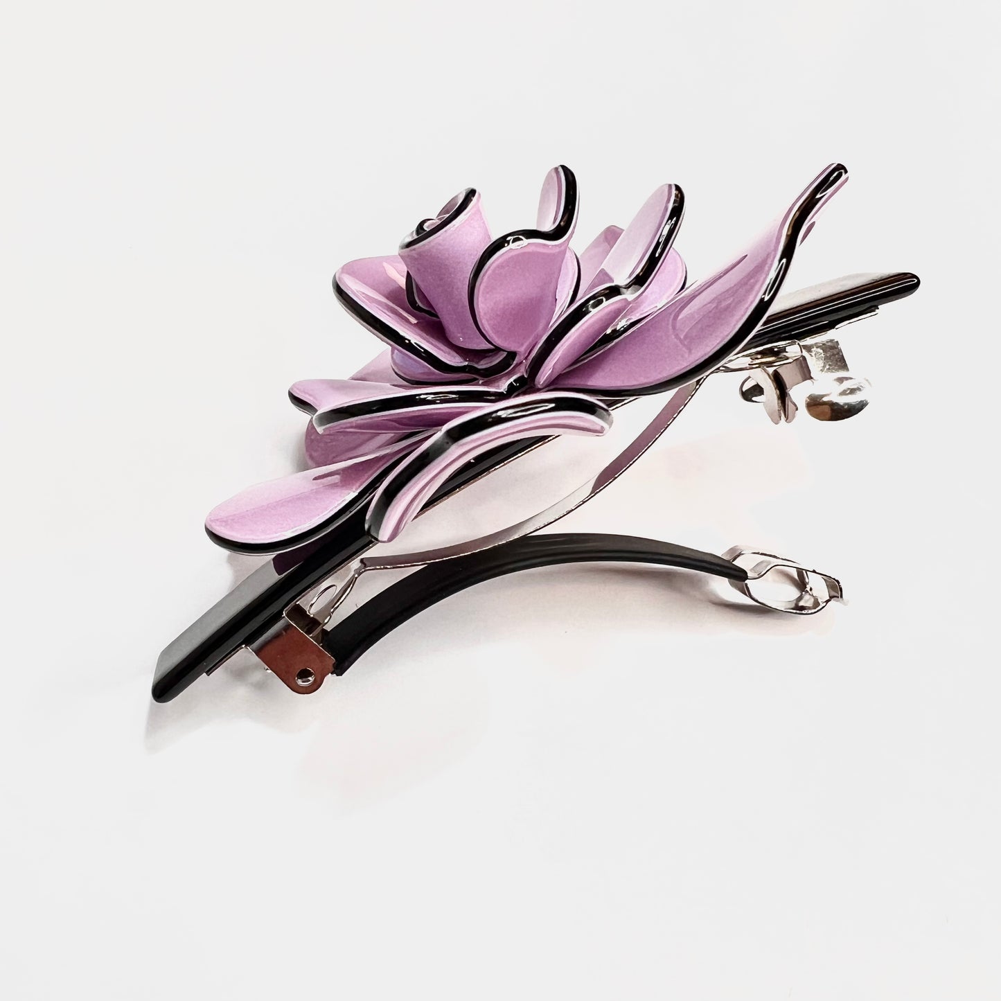 “Regal Purple French Barrette for an Elegant Hair Expression.”