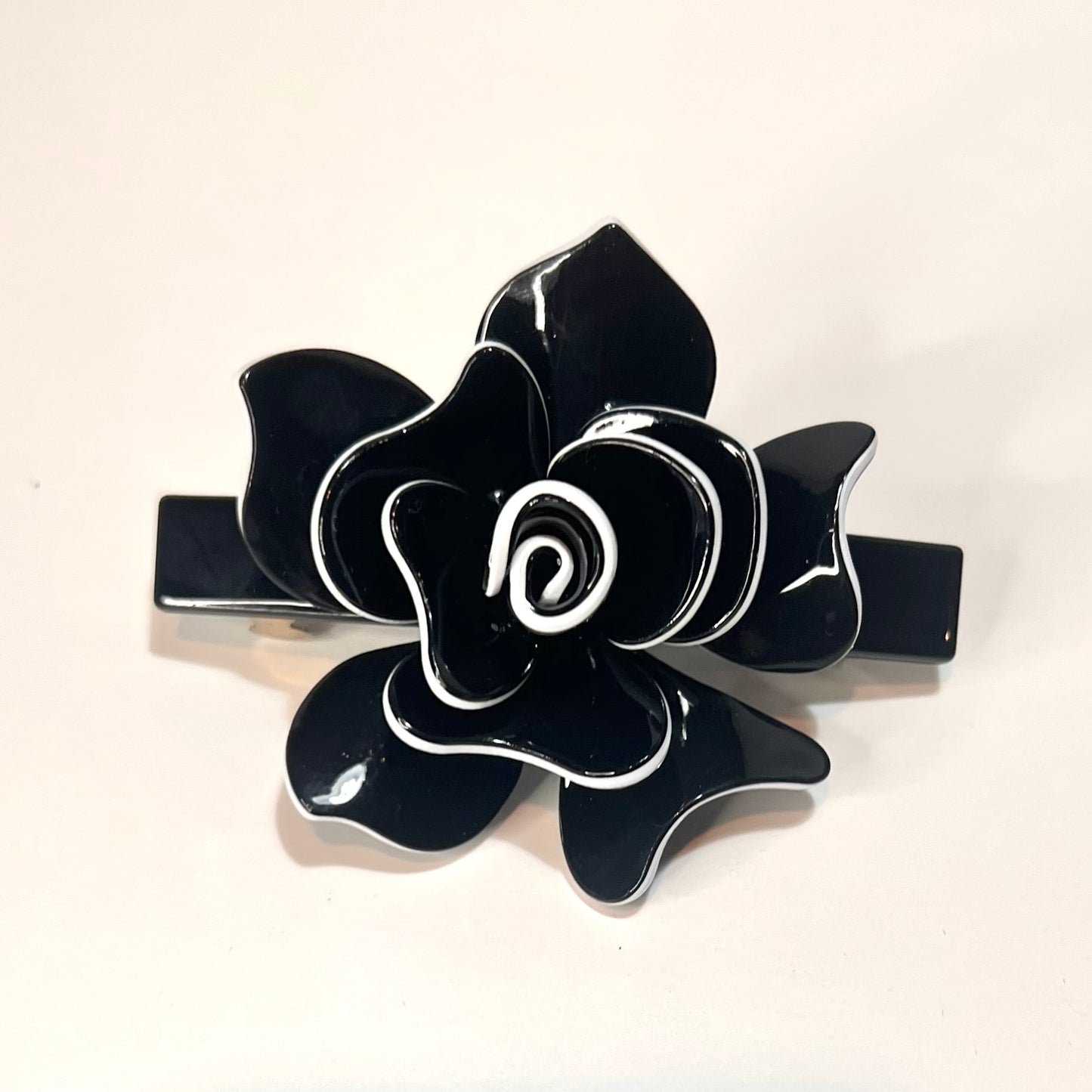 “Black Deluxe French Barrette for an Elegant Hair Statement.”